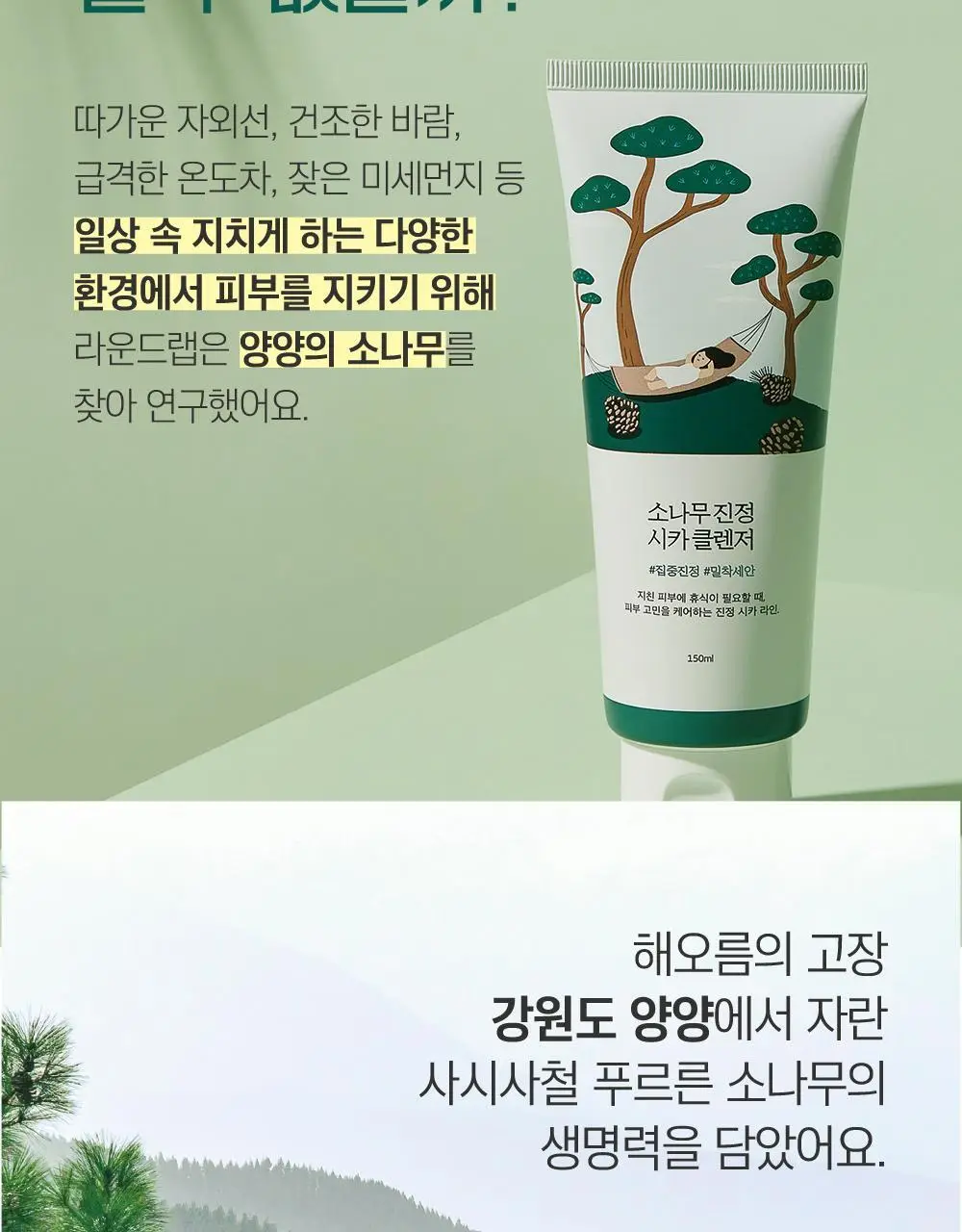 [피지말끔] 라운드랩 소나무 진정 시카 클렌저 150ml 상세페이지 4